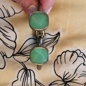 Silver and Teal Gemstone Bangle